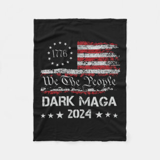 Dark Mega Trump 2024 Amerikaanse vlag President C Fleece Deken
