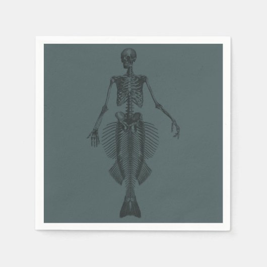Dark Mermaid Skeleton Halloween Servet (Voorkant)