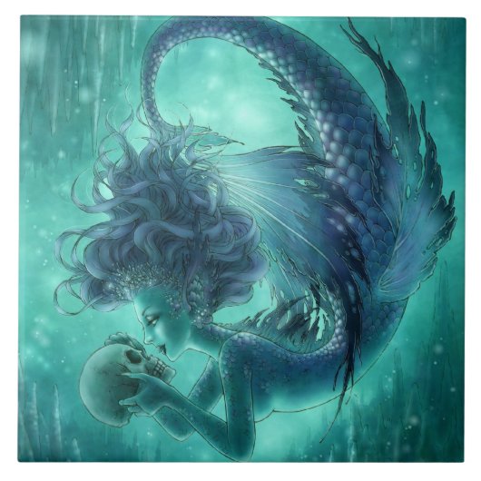 Dark Mermaid Tile - Secret Kisses Tegeltje (Voorkant)