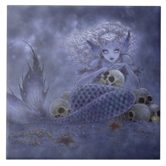 Dark Mermaid Tile Tegeltje (Voorkant)