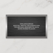Dark Metal Aluminium Zilver Visitekaartje (Achterkant)