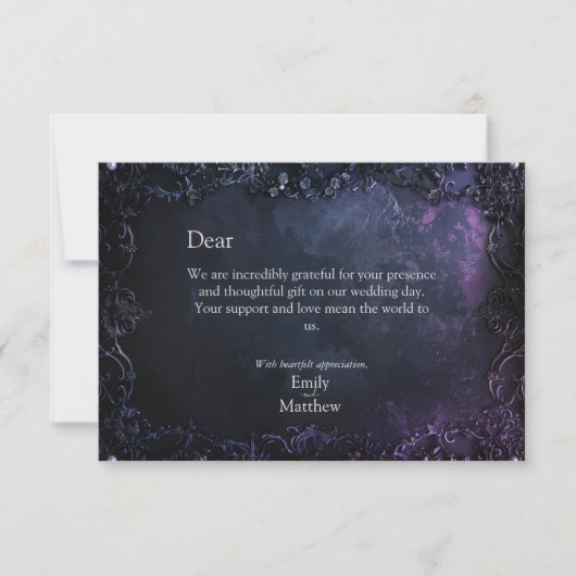 Dark Midnight Gothic Elegance Bedankkaart (Voorkant)