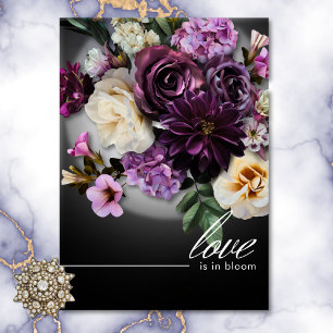 Dark Midnight Paarse Bloemen Romance Vrijgezellenf Kaart
