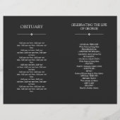 Dark Minimal Celebration of Life Begrafenisprogram (Achterkant)