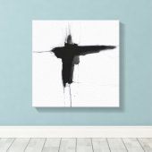 Dark Minimalist Abstract Expressionist Canvas Art (Insitu (Houten vloer))