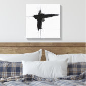 Dark Minimalist Abstract Expressionist Canvas Art (Insitu (Slaapkamer))