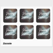 Dark Misted Steamy Window met kerstballen Vierkante Sticker (Vel)