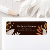 Dark Mocha Gold Vein Leaf Botanical Etiket (Insitu)