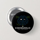 Dark Mode Coder Button Nerd Geek Tech Pin Swag (Voorkant /achterkant)