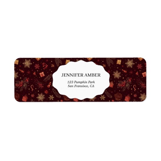 Dark Modern Festive Holiday Simple Rustic Boho Etiket (Voorkant)