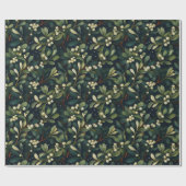 Dark Moody Amerikaanse Mistletoe Winter Holiday Cadeaupapier (Vlak)