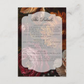 Dark Moody Baroque Florals Flowers Fall Wedding Informatiekaartje (Voorkant)