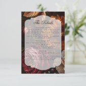 Dark Moody Baroque Florals Flowers Fall Wedding Informatiekaartje (Staand voorkant)