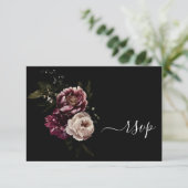 Dark Moody Blush Bourgogne Floral Pas de menu Cart (Debout devant)