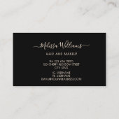 Dark Moody Blush Flowers Monogram Black Visitekaartje (Achterkant)
