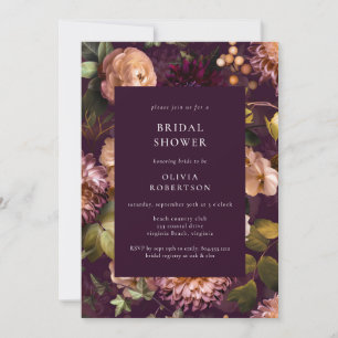 Dark & Moody Dramatische Paarse Bloemen Vrijgezell Kaart