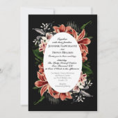 Dark Moody Faire-part de mariage QR Code Botanique (Devant)