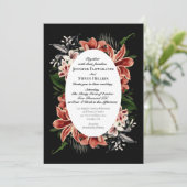 Dark Moody Faire-part de mariage QR Code Botanique (Debout devant)