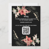 Dark Moody Faire-part de mariage QR Code Botanique (Dos)