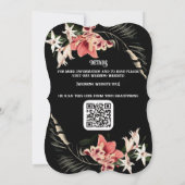 Dark Moody Faire-part de mariage QR Code Botanique (Dos)