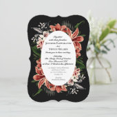 Dark Moody Faire-part de mariage QR Code Botanique (Debout devant)