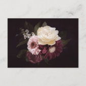 Dark Moody Floral Elegant Wedding Reception Informatiekaartje (Achterkant)