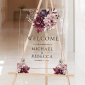 Dark Moody Floral Frame Wedding Welcome