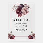 Dark Moody Floral Frame Wedding Welcome (Recto)