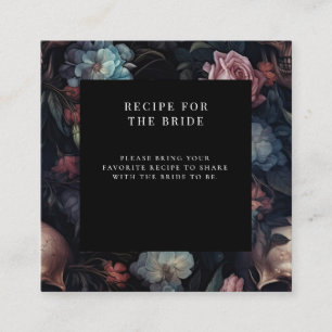 Dark Moody Floral Gothic Vrijgezellenfeest Informatiekaartje