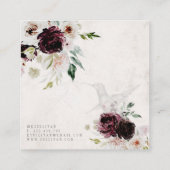 Dark Moody Floral Hummingbird Visitekaartje (Achterkant)
