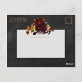Dark Moody Floral Mariage Merci Cartes Postcard (Dos)