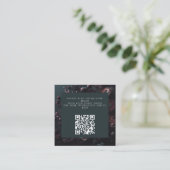 Dark Moody Floral QR-code Informatiekaartje (Staand voorkant)