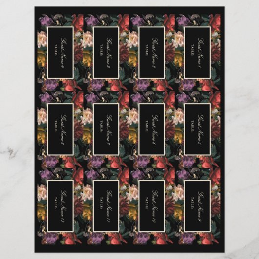 Dark Moody Floral romantique do-it-yourself Cartes (Devant)