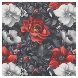 Dark Moody Floral Stof