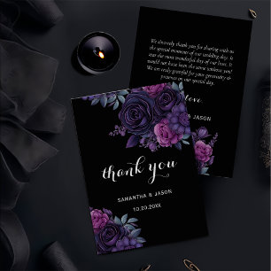 Dark Moody Florals gothique Carte de remerciements