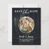 Dark Moody Forest Bomen bij Twilight Save the Date Kaart (Voorkant)