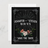 Dark Moody Gothic Wedding Save the Date Briefkaart (Voorkant / Achterkant)