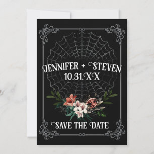 Dark Moody Gothic Wedding Save the Date Kaart
