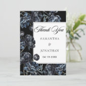 Dark Moody Gothique Floral Mariage Carte de remerc (Debout devant)