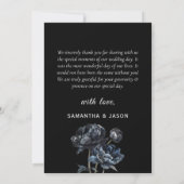 Dark Moody Gothique Floral Mariage Carte de remerc (Dos)