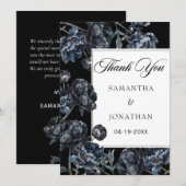 Dark Moody Gothique Floral Mariage Carte de remerc (Devant / Derrière)