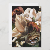 Dark Moody Magnolia Script Floral Wedding Invitati Kaart (Achterkant)