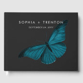 Dark Moody minimale Blauwgroen mot bruiloft Gastenboek (Voorkant)