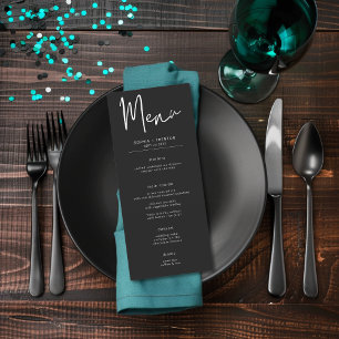 Dark Moody minimale Blauwgroen mot bruiloft Menu