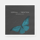 Dark Moody minimale Blauwgroen mot bruiloft Servet (Voorkant)