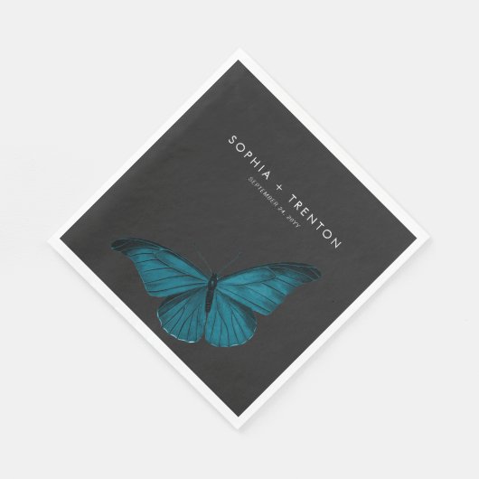 Dark Moody minimale Blauwgroen mot bruiloft Servet (Hoek)