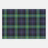 Dark Moody Navy and Forest Green Tartan Plaid Inpakpapier Vel (Voorkant 3)