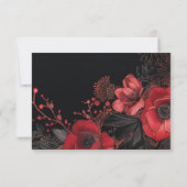 Dark Moody QR Code Bloemen Bruiloft RSVP Kaartje (Achterkant)
