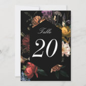 Dark Moody Romantic Dutch Floral Wedding Table Num (Voorkant)