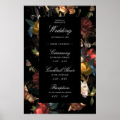 Dark Moody Romantic Floral Dutch Weddenschap Welko Poster (Voorkant)